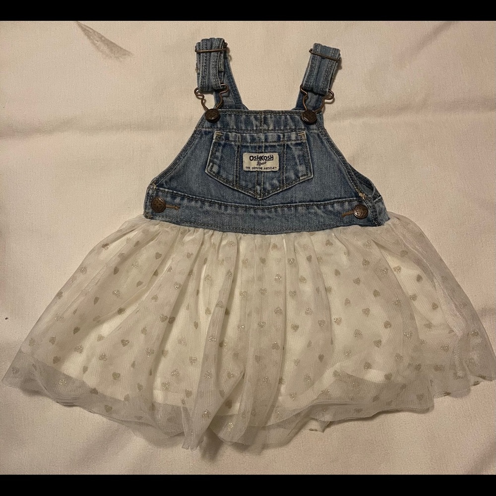 Oshkosh B’gosh denim glitter tulle skirtall dress